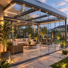 Sancaktepe modern kış bahçesi alüminyum cam sistem dört mevsim kullanım