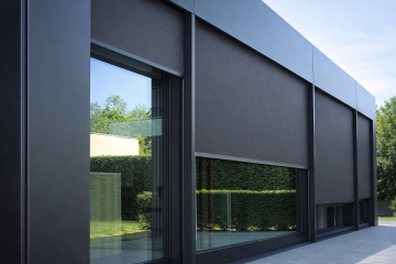 Modern zip perde sistemi dış cephe cam balkon güneş koruma