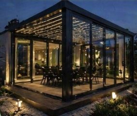 Dursunbey kış bahçesi alüminyum cam sistem veranda kapama