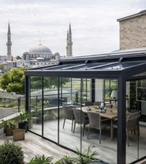 Fatih kış bahçesi cam sistem manzaralı teras kapama uygulaması