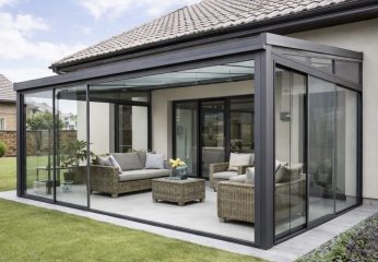 veranda kış bahçesi sürgülü cam sistemli model