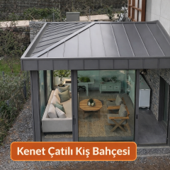 kenet çatı kış bahçesi modern alüminyum cam sistem villa uygulaması