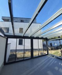 Cam tavanlı hazır kış bahçesi modern sürgülü cam sistem teras kapatma