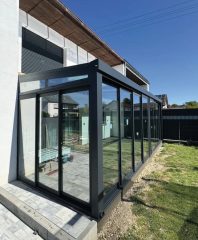 Bandırma sürgülü cam kış bahçesi alüminyum profil modern veranda sistemi
